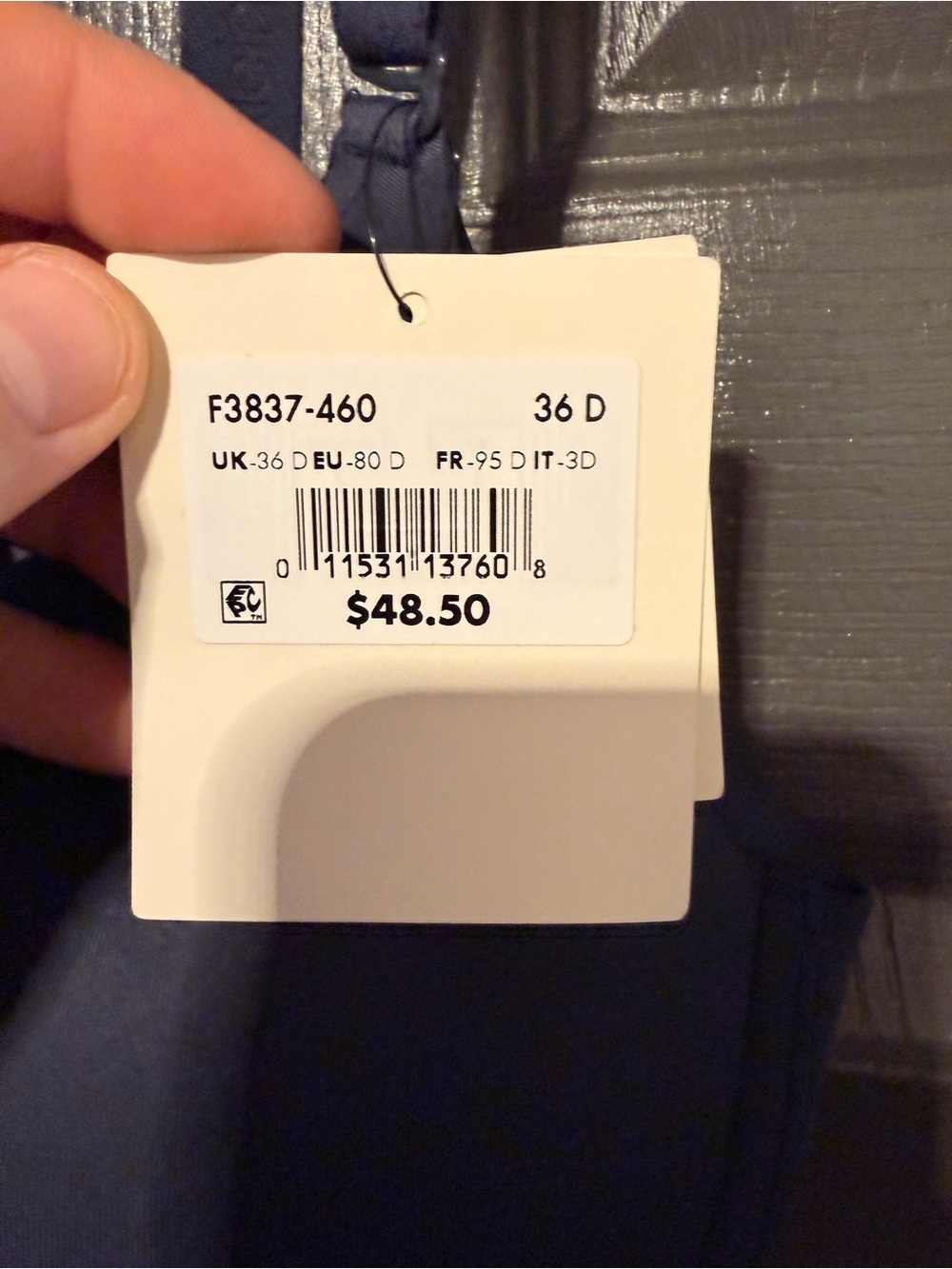 Calvin Klein molded underwire bra in Navy Blue - Picture 2 of 2